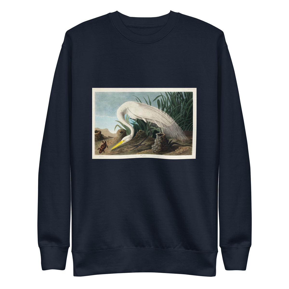 Navy Sweater White Heron Signature
