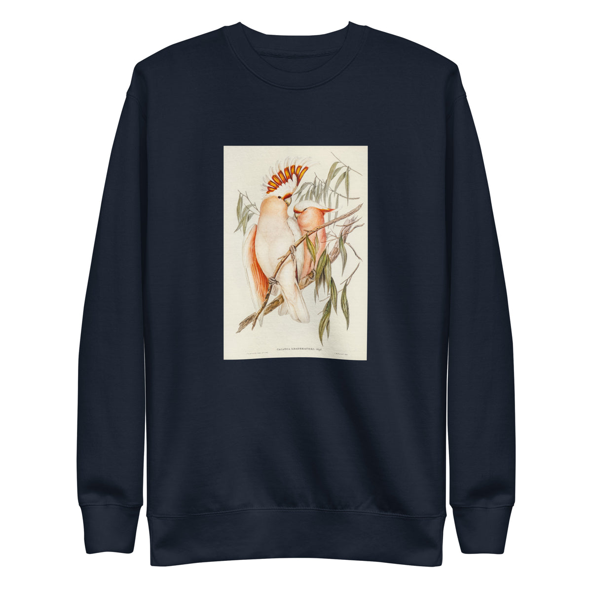 Navy Sweater Leadbeater S Cockatoo Cacatua Leadbeaterii Illustrated - Elizabeth Gould 1804 Signature