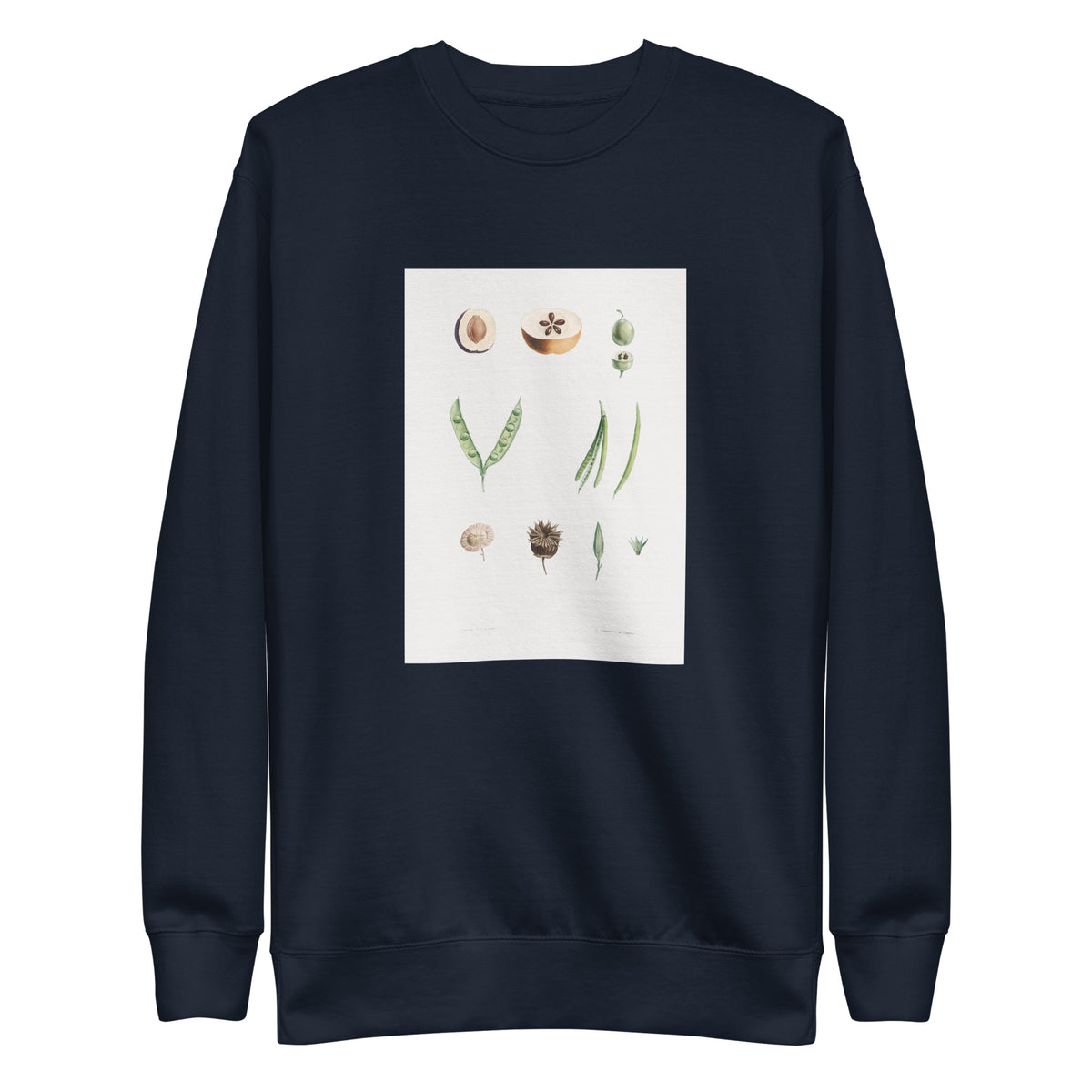 Navy Sweater Plants Part - Pierre-Joseph Redoute 1759 Signature