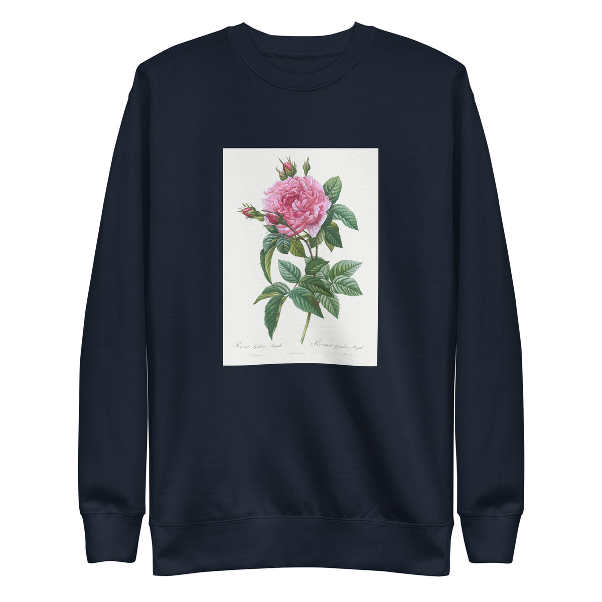 Navy Sweater Gallic Rose Rosa Gallica Regalis Signature
