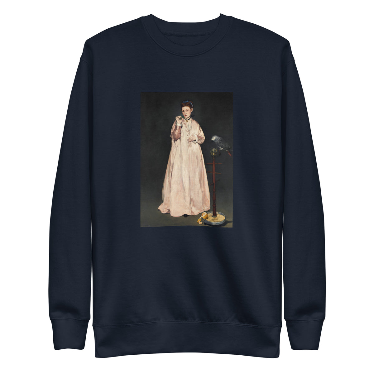 Navy Sweater Young Lady In 1866 Painting In High Resolution Signature