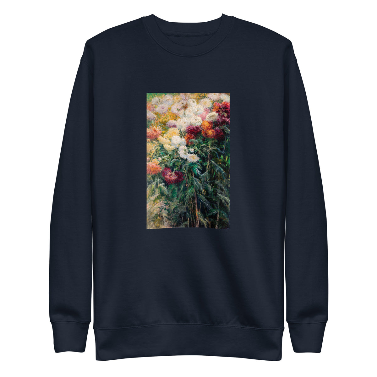 Navy Sweater Chrysanthemums In The Garden At Petit Gennevilliers Painting In High Resolution Signature