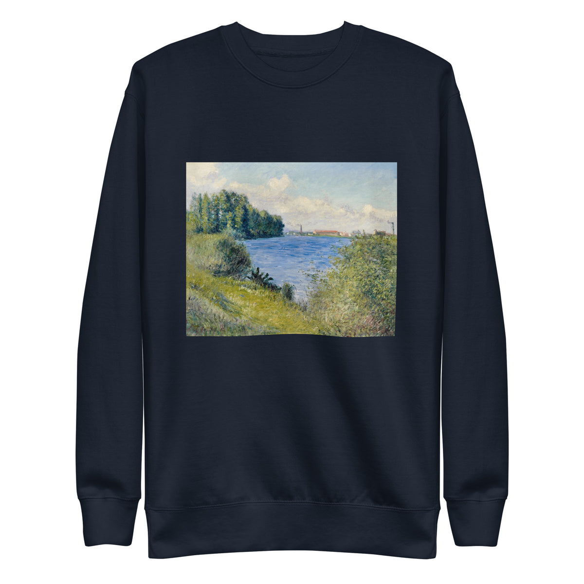 Navy Sweater The Seine At Argenteuil Painting In High Resolution Signature