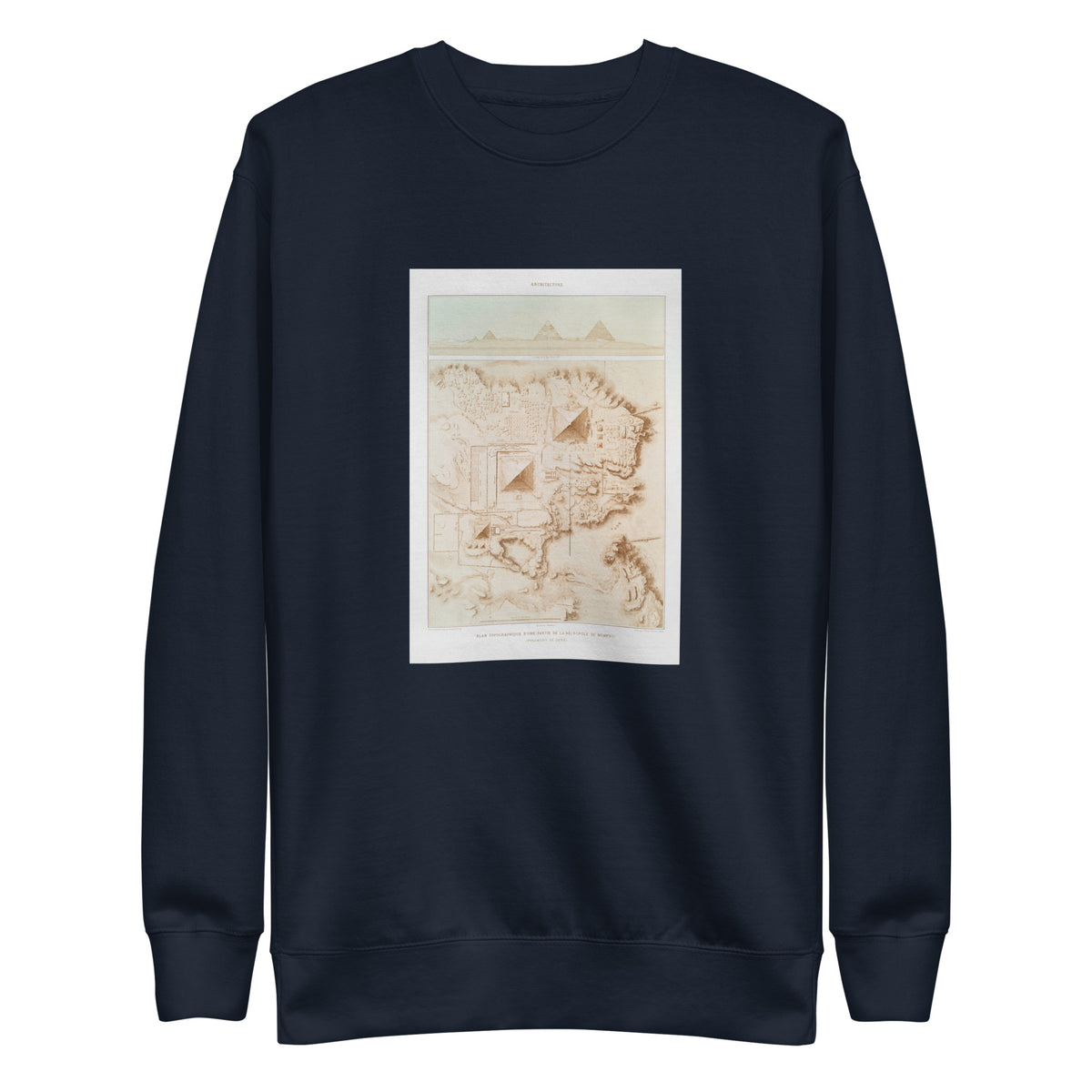 Navy Sweater Topographic Map Of Part Of The Memphite Necropolis Pyramids Of Giza Signature