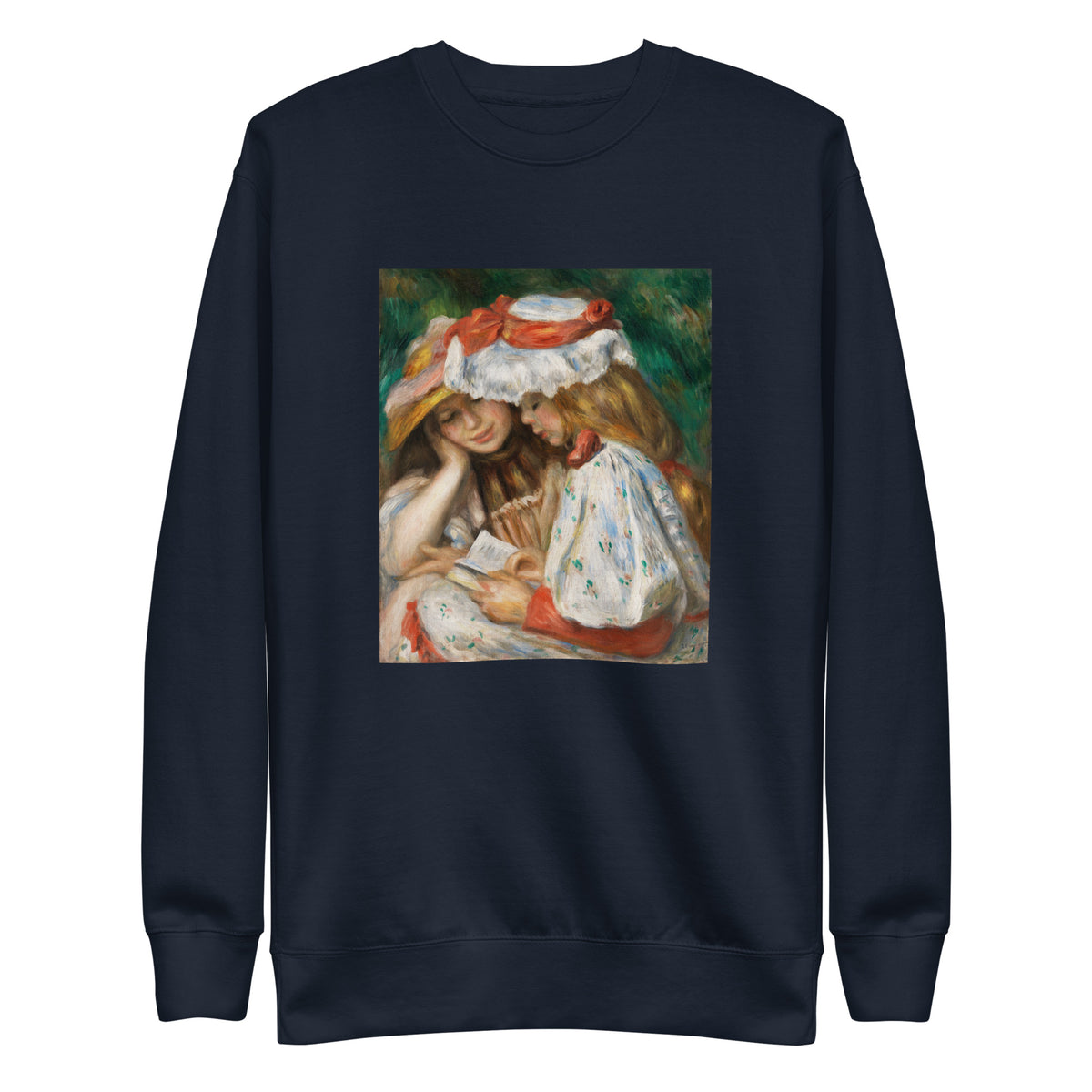 Navy Sweater Two Girls Reading C 1890 1891 Signature