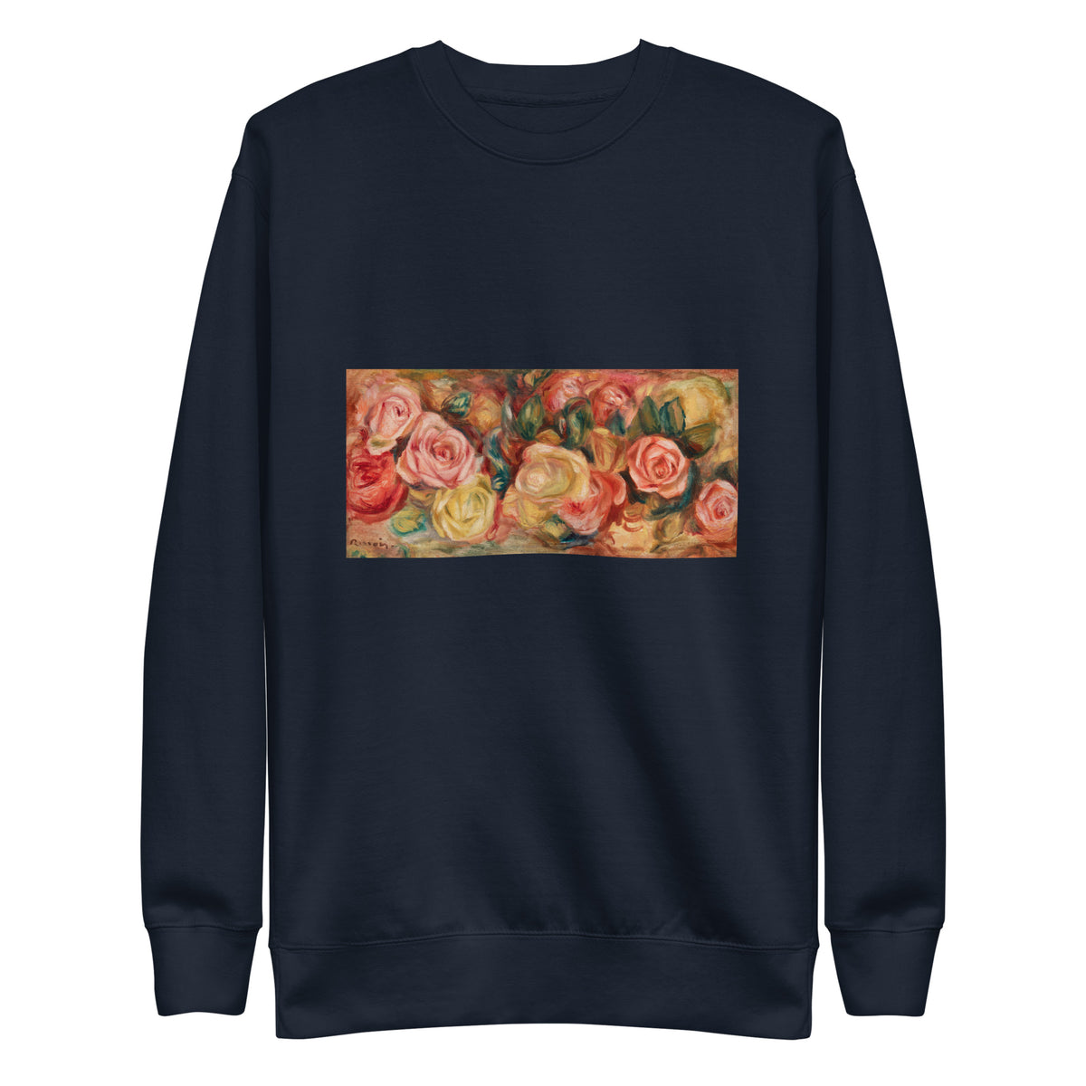 Navy Sweater Roses Renoir Signature