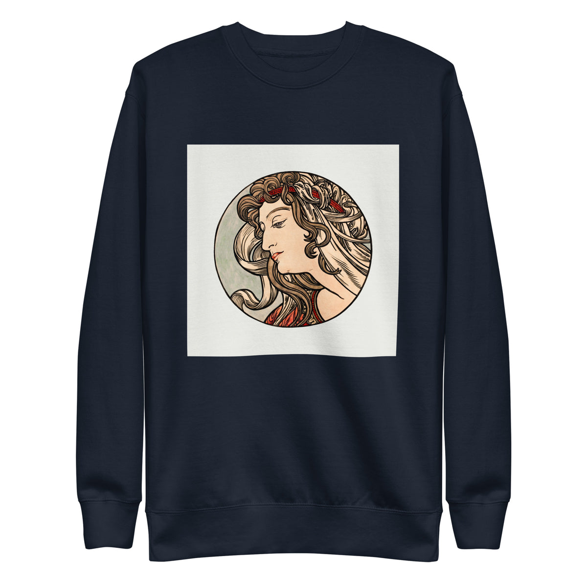Navy Sweater Stained Glass Fouquet Mucha V Signature