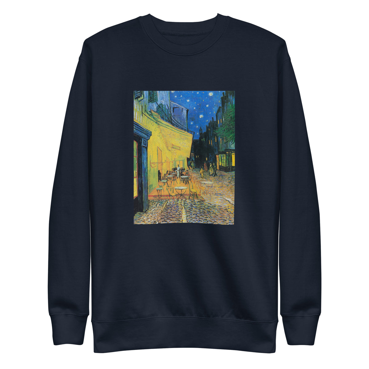 Navy Sweater Vincent Van Gogh S Cafe Terrace At Night Famous Painting Signature