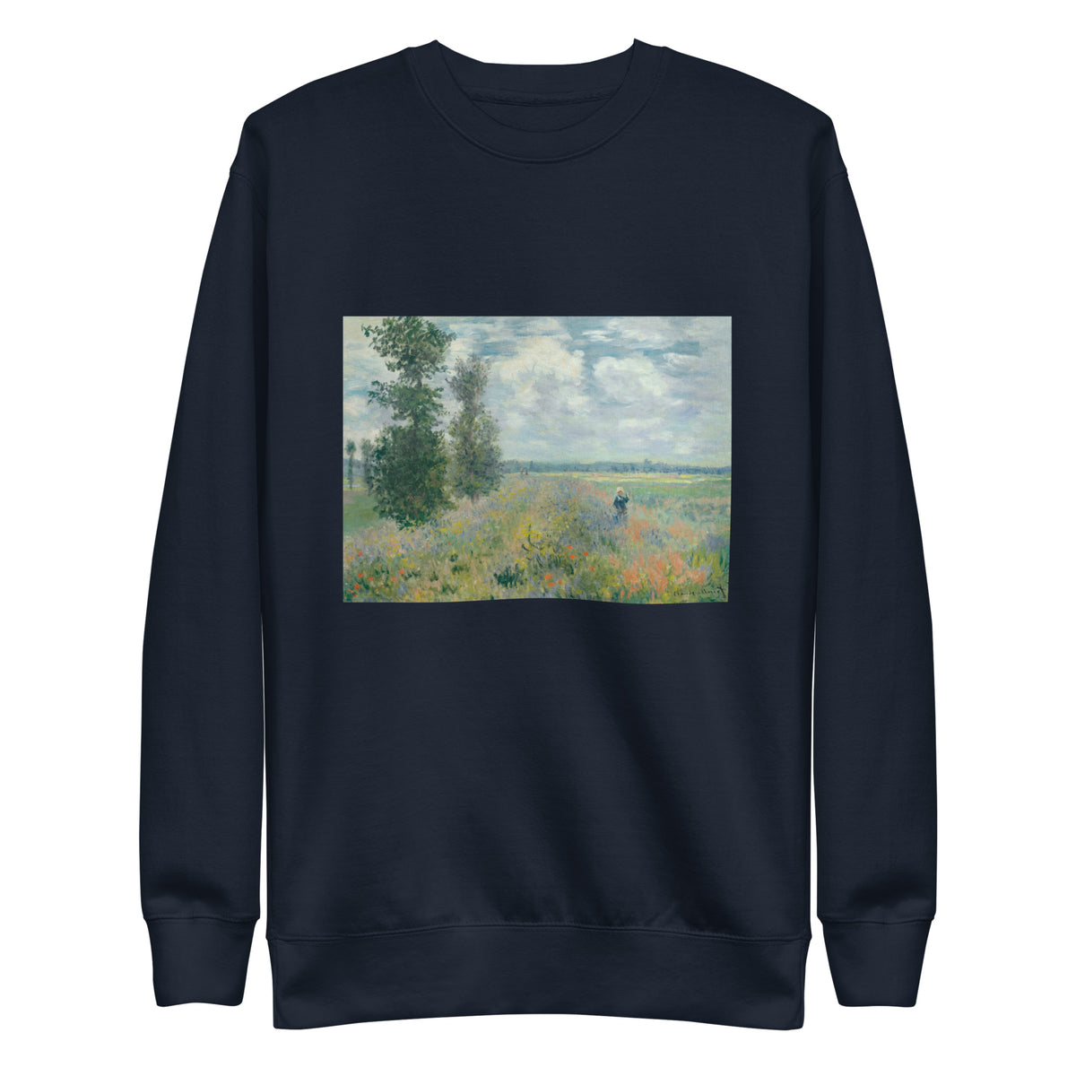 Navy Sweater Poppy Fields Near Argenteuil Signature