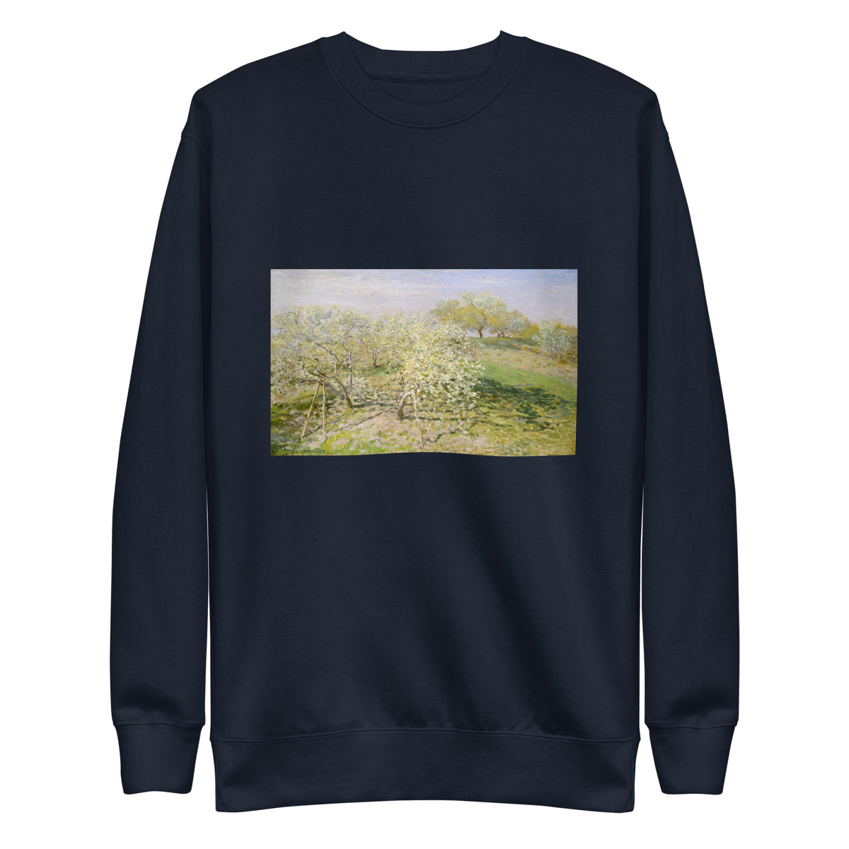 Navy Sweater Spring Fruit Trees In Bloom Signature