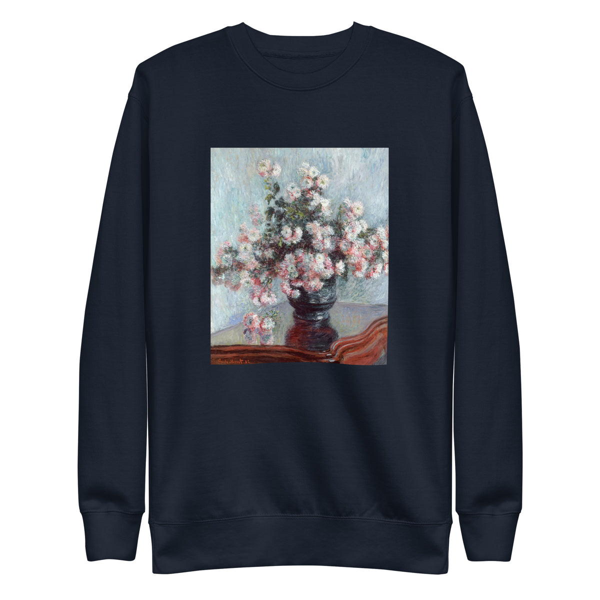 Navy Sweater Chrysanthemums Signature