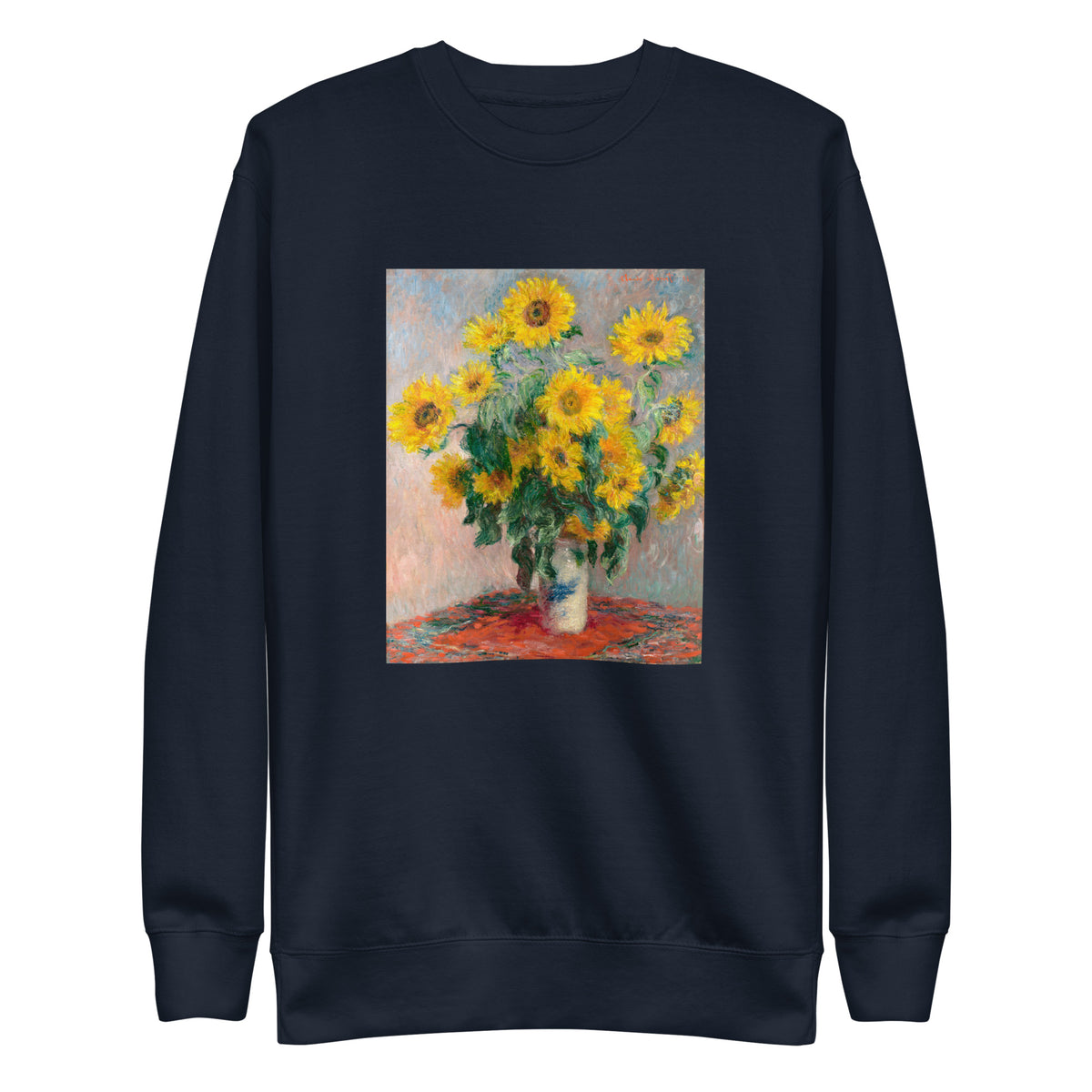 Navy Sweater Bouquet Of Sunflowers Signature