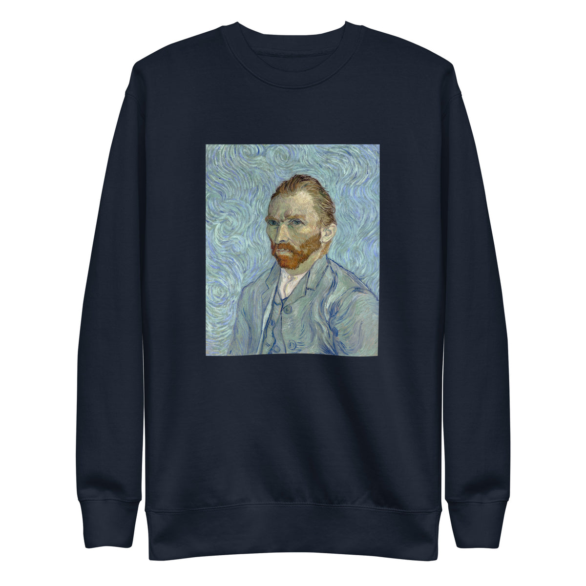 Navy Sweater Vincent Van Gogh S Self-Portrait Famous Painting Signature