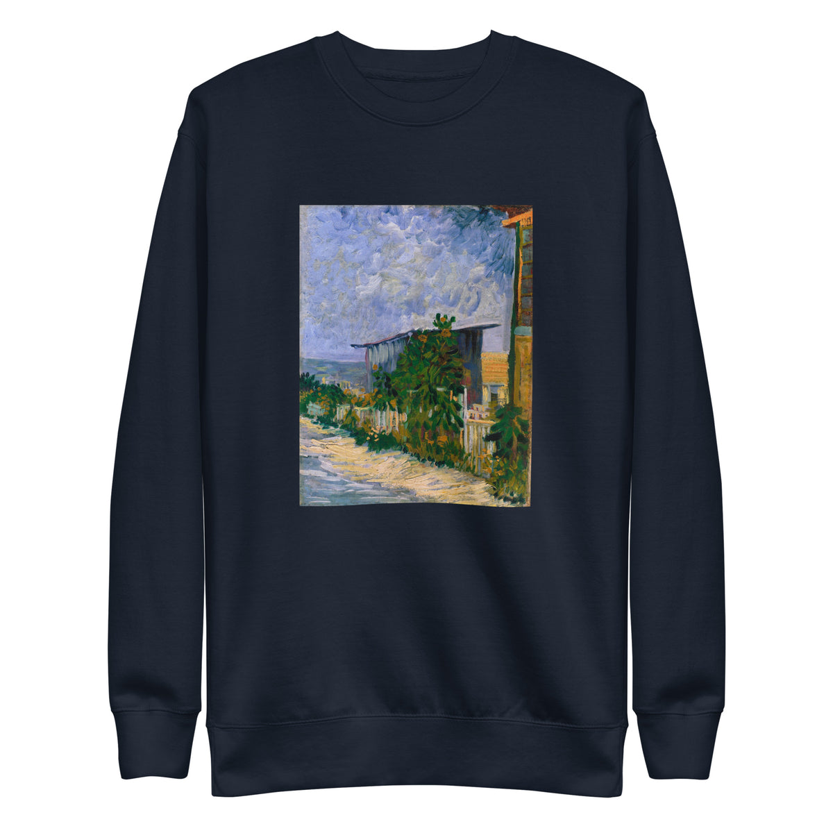 Navy Sweater Vincent Van Gogh S Shelter On Montmartre Famous Painting Signature