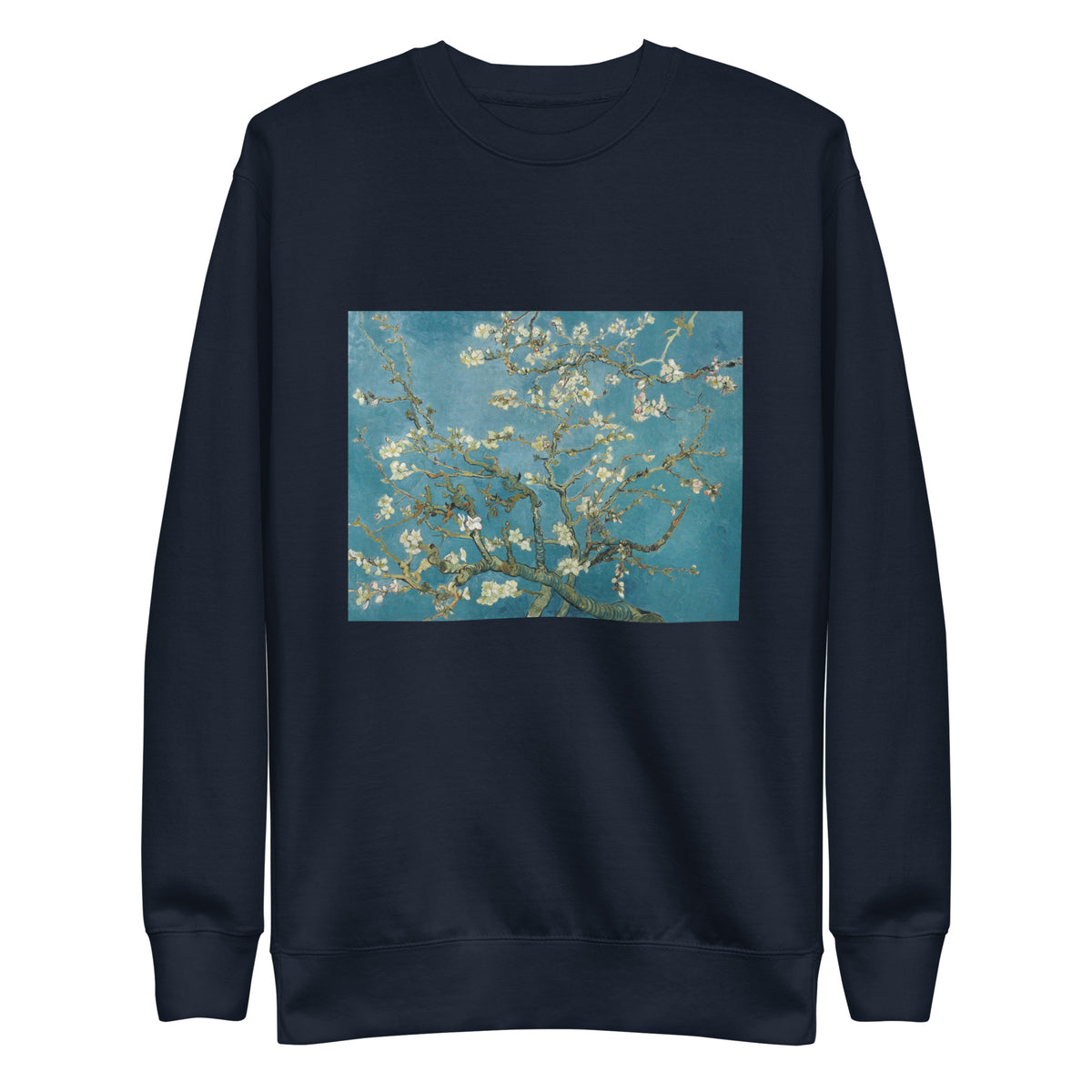Navy Sweater Vincent Van Gogh S Almond Blossom Famous Painting Signature