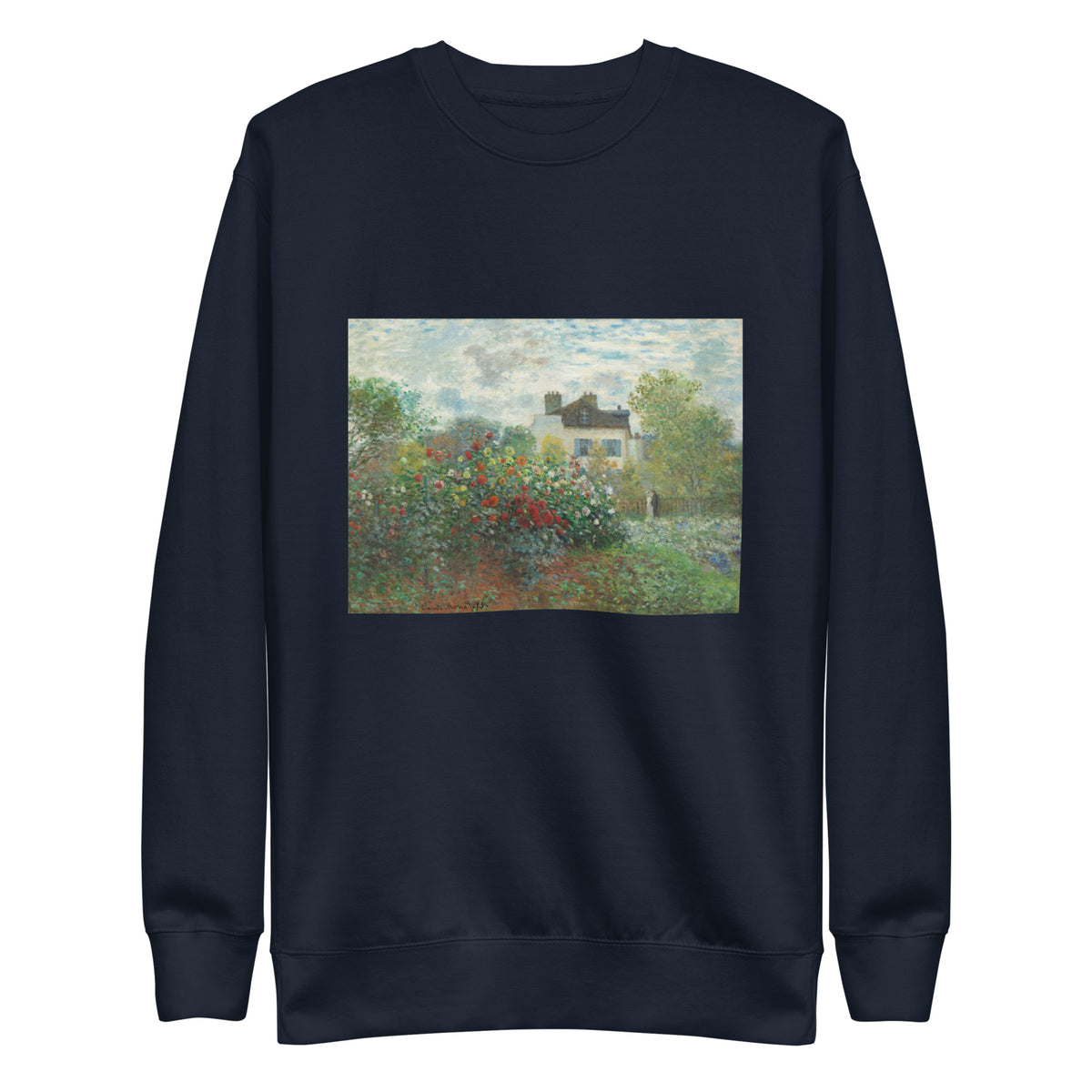 Navy Sweater The Artist S Garden In Argenteuil A Corner Of The Garden With Dahlias Signature