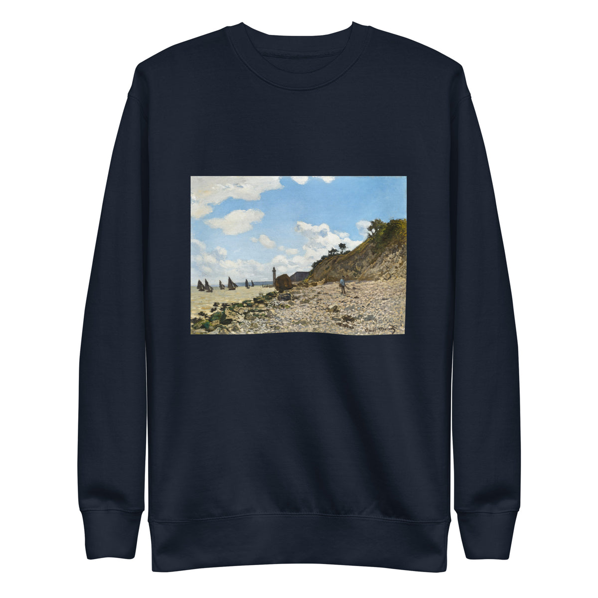 Navy Sweater The Beach At Honfleur Signature