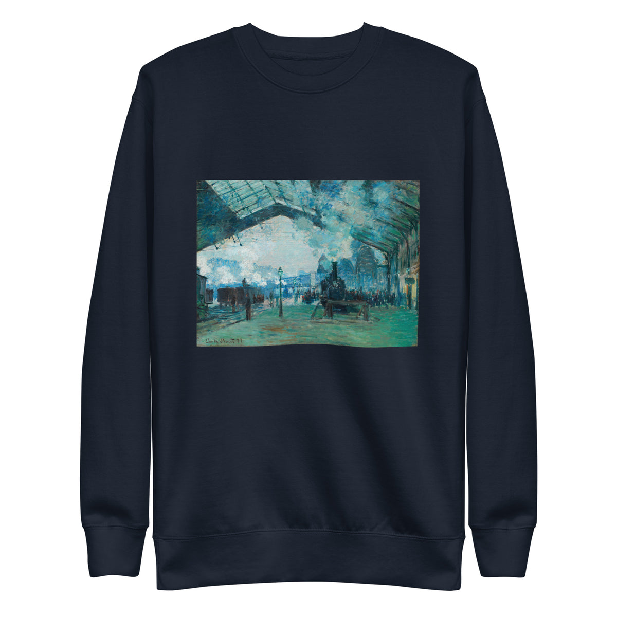 Navy Sweater Arrival Of The Normandy Train Gare Saint-Lazare Signature