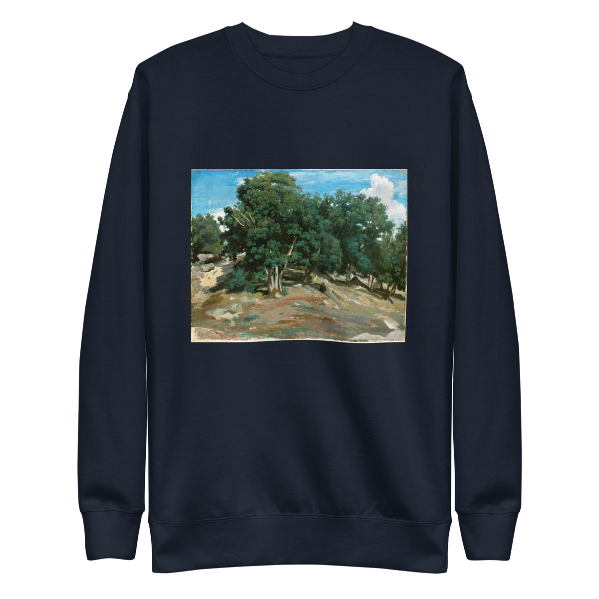 Navy Sweater Fontainebleau Oak Trees At Bas-Breau 1832 Or 1833 Signature
