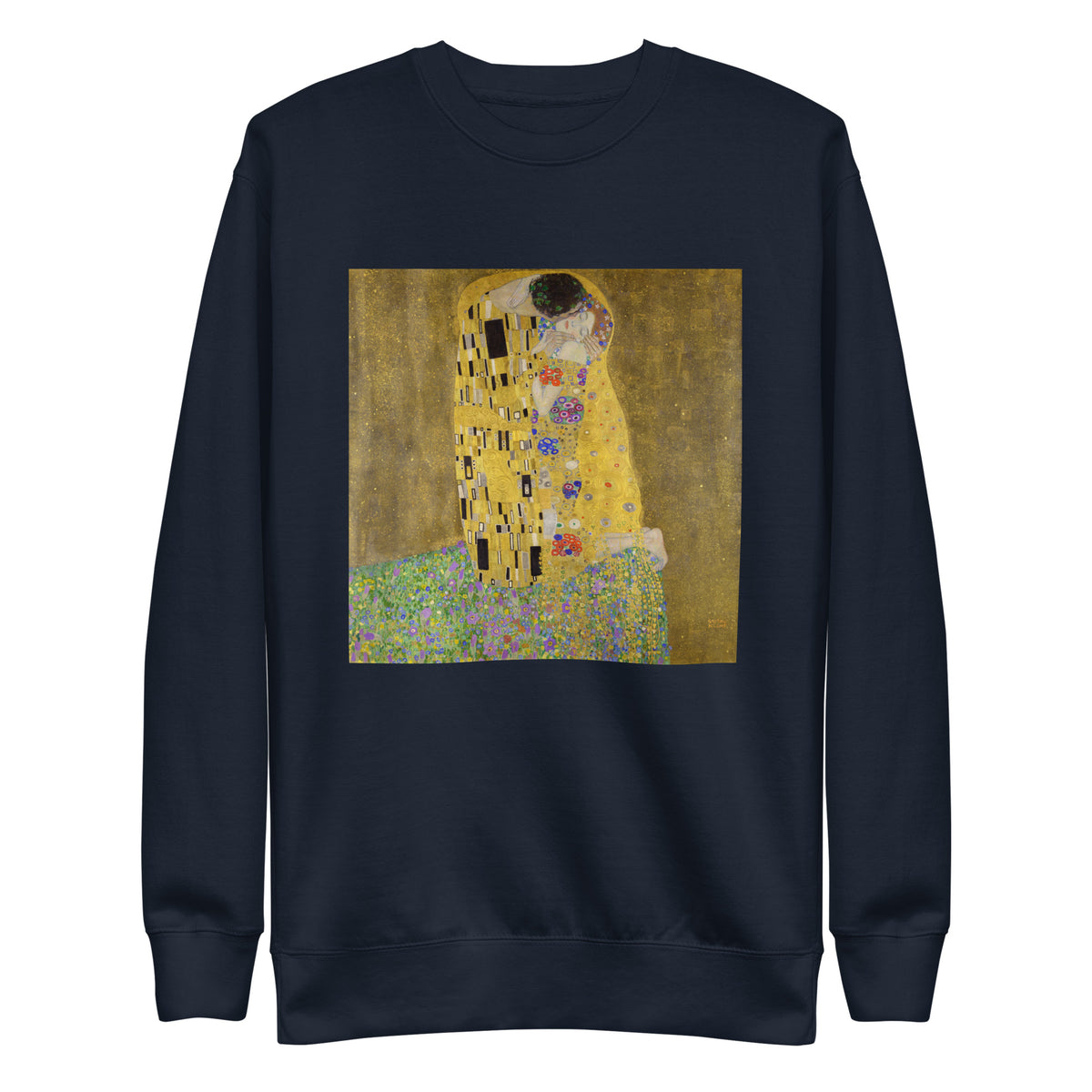 Navy Sweater Gustav Klimt The Kiss Famous Painting Signature