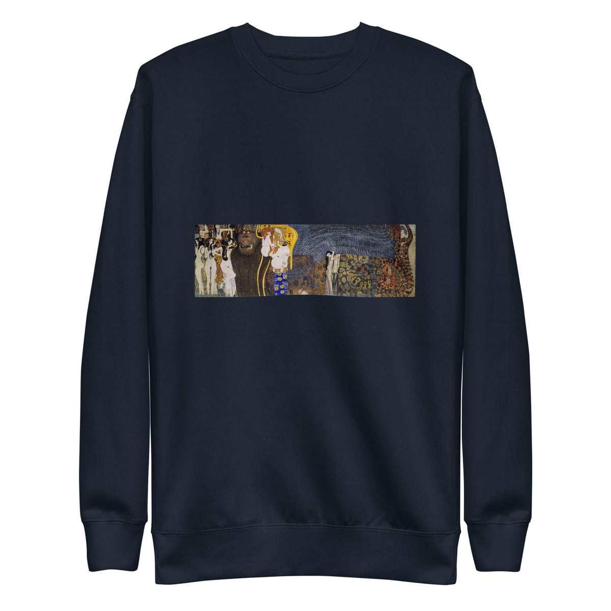 Navy Sweater Gustav Klimt The Hostile Powers Famous Painting Signature