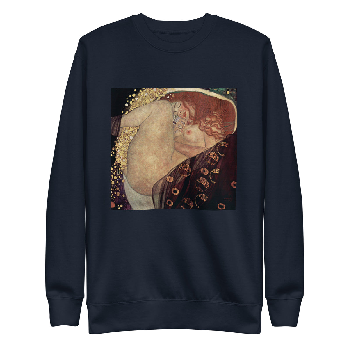 Navy Sweater Gustav Klimt Danae Famous Painting Signature
