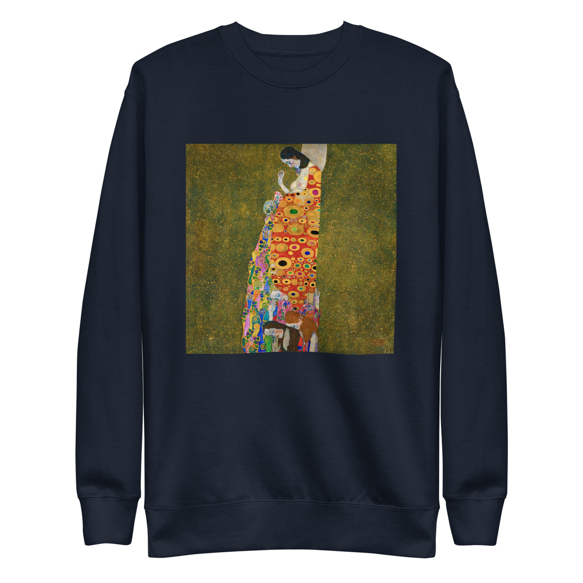 Navy Sweater Gustav Klimt Hope II Famous Painting Signature