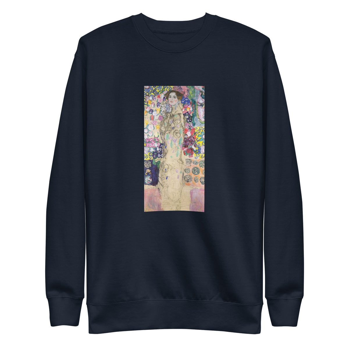 Navy Sweater Gustav Klimt Portrait Of Maria Munk Famous Painting Signature