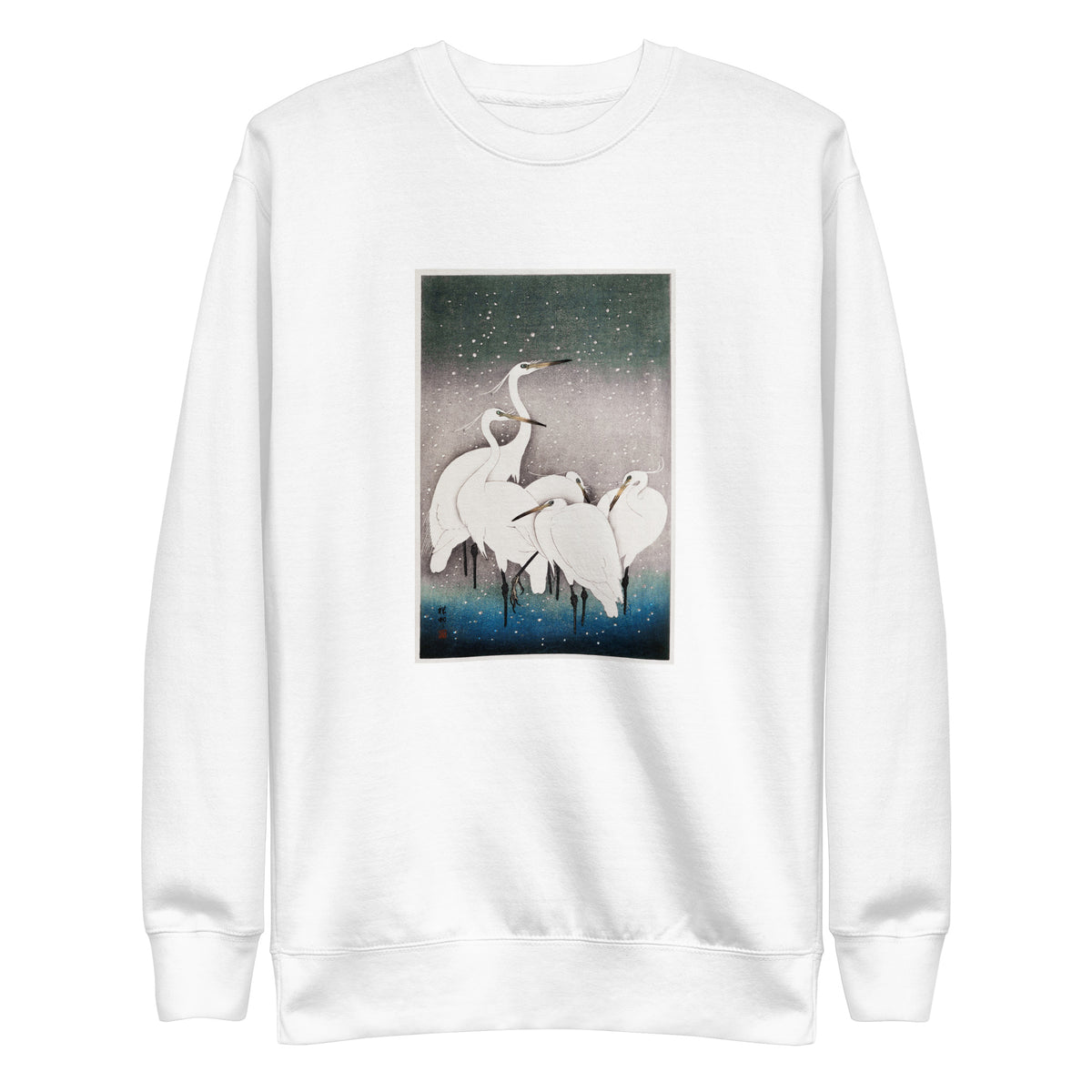 White Sweater Group Of Egrets - Ohara Koson 1925 Signature