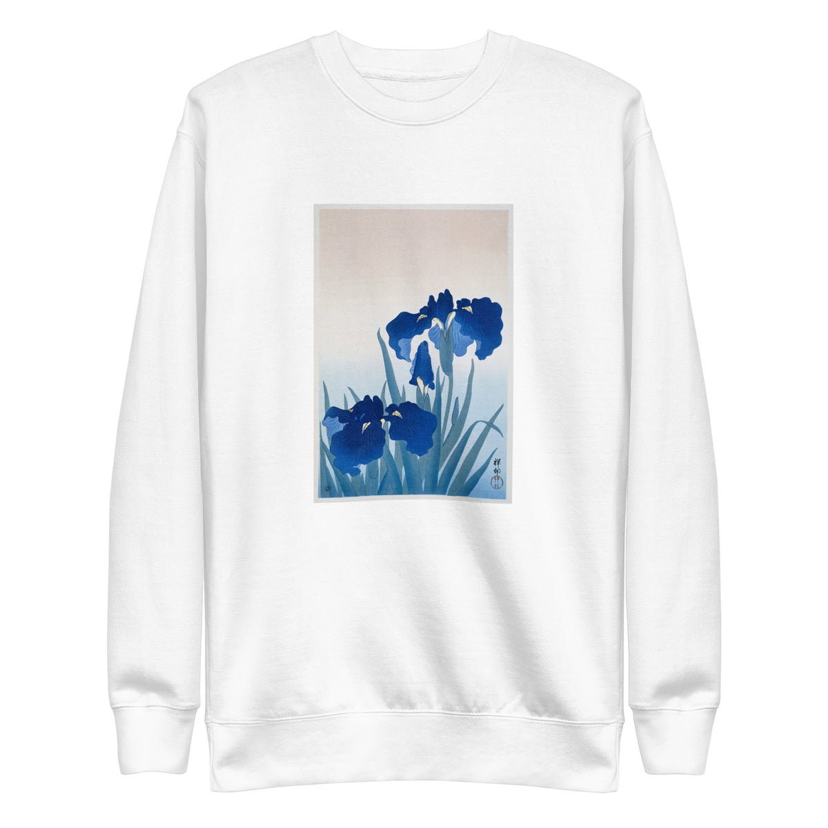 White Sweater Iris Flowers - Ohara Koson 1925 Signature