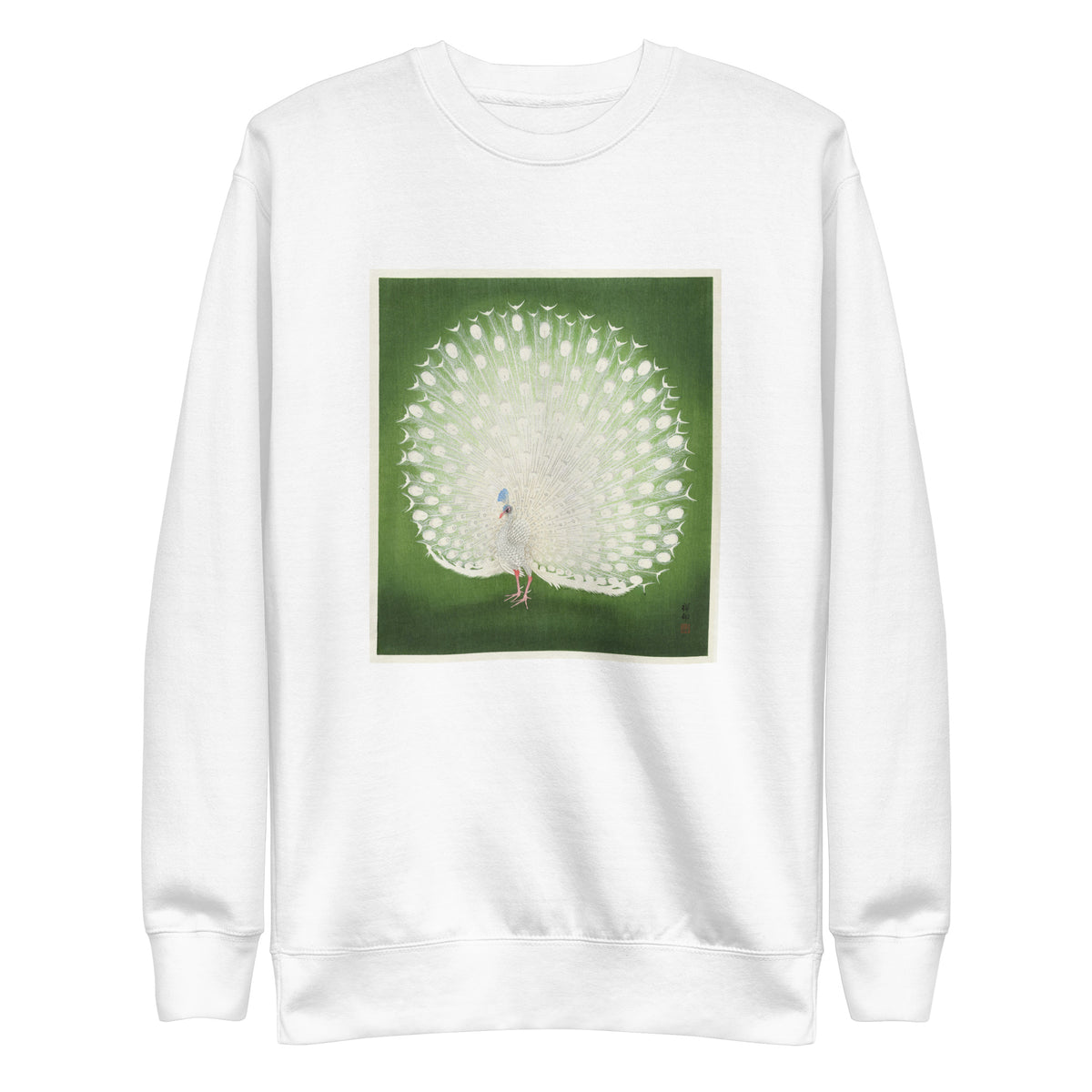 White Sweater Peacock - Ohara Koson 1925 Signature
