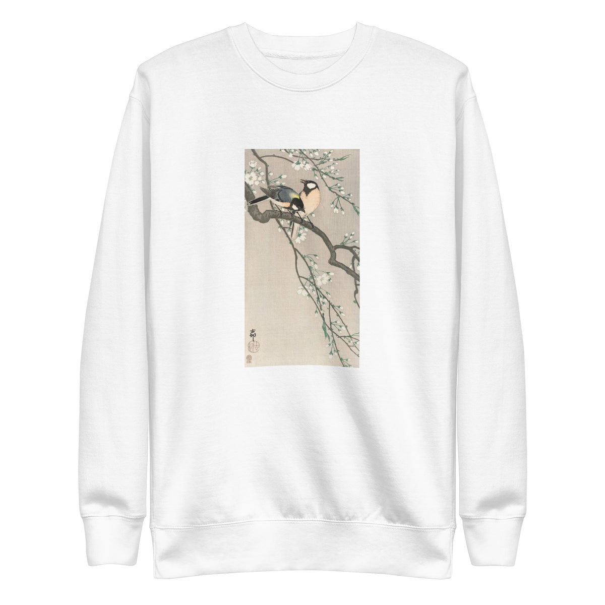 White Sweater Tits On Cherry Branch Signature