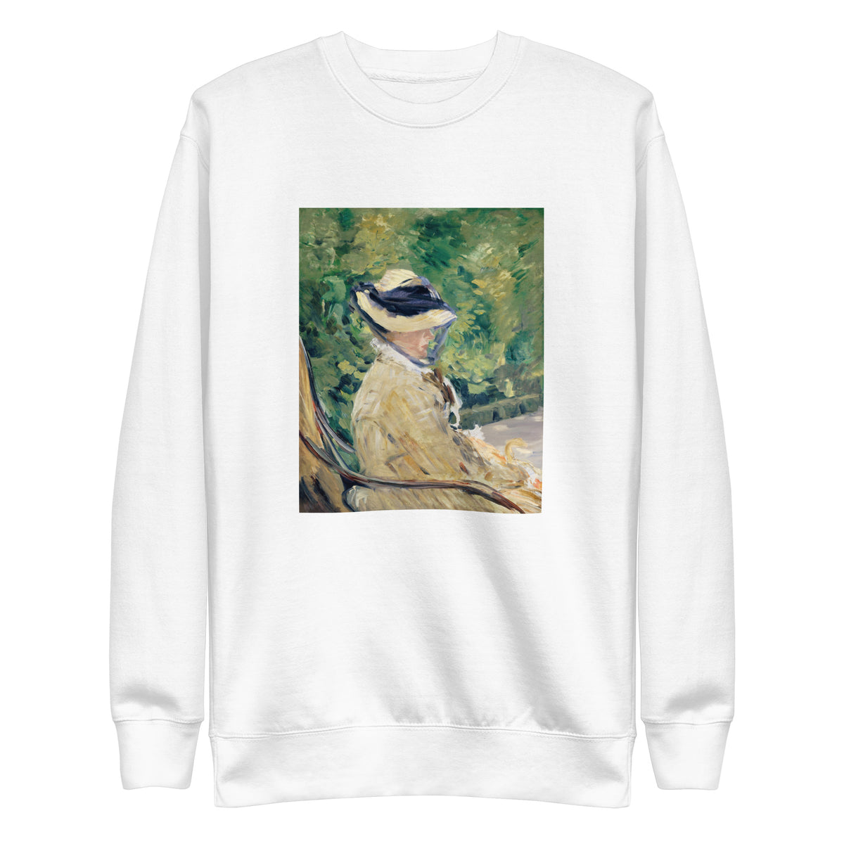White Sweater Madame Manet Suzanne Leenhoff 1830 1906 At Bellevue Painting In High Resolution Signature