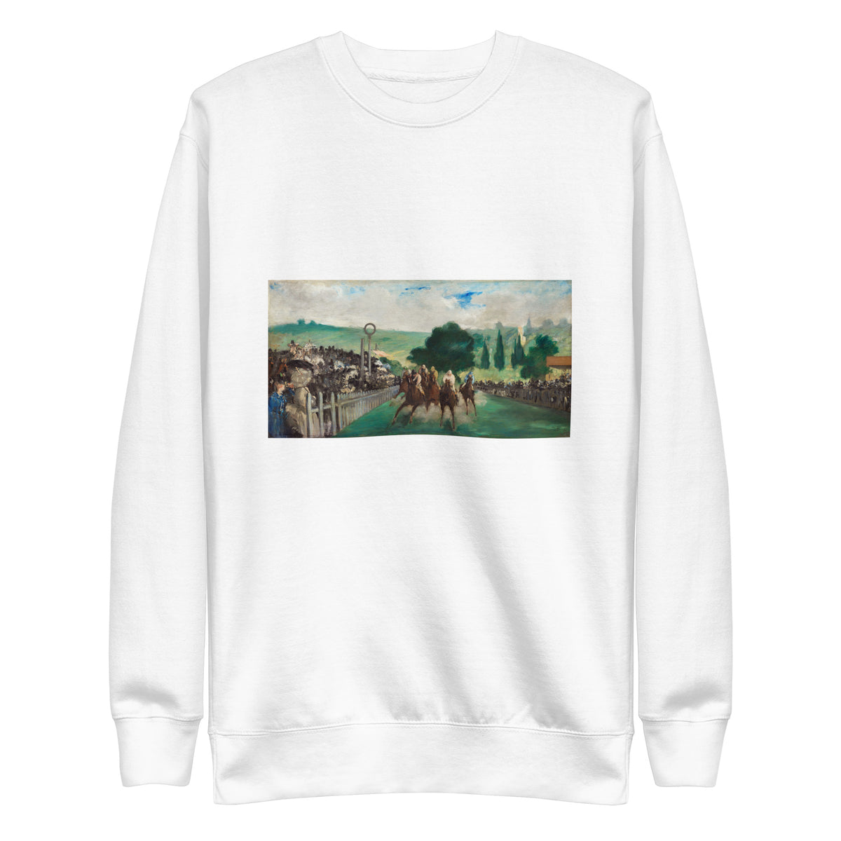 White Sweater The Races At Longchamp Painting In High Resolution Signature