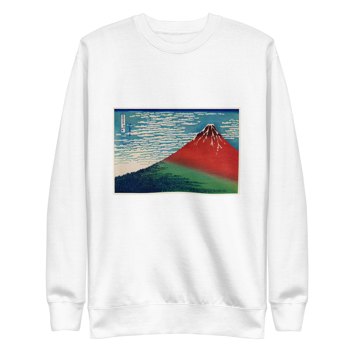 White Sweater Katsushika Hokusai S Fine Wind Clear Morning A Famous Traditional Japanese Ukyio-E Style Illustration Of Mount Fuji Signature