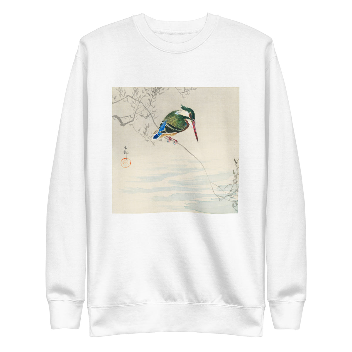 White Sweater A Kingfisher - Ohara Koson 1920 Signature