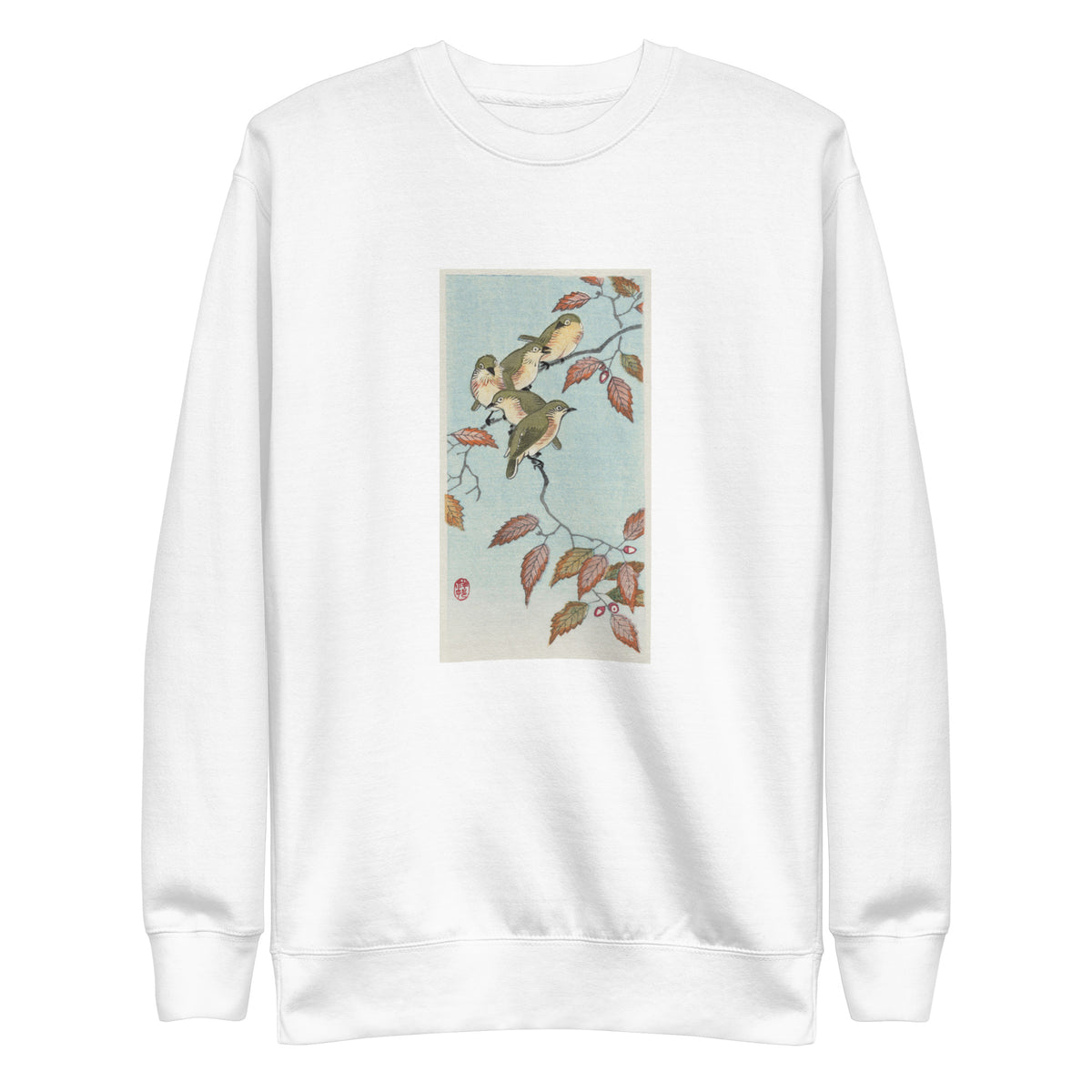 White Sweater Birds On A Branch - Ohara Koson 1900 Signature