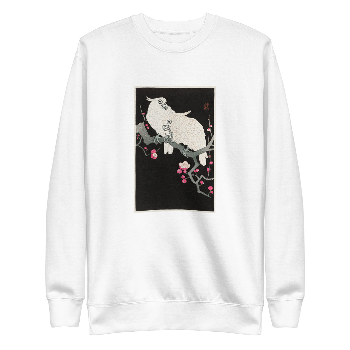 White Sweater Two Cockatoo And Plum Blossom - Ohara Koson 1925 Signature
