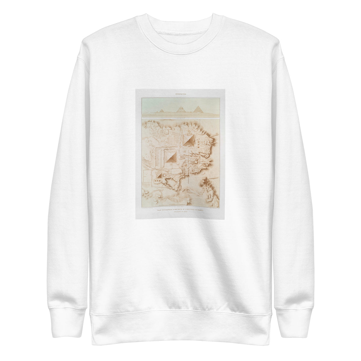 White Sweater Topographic Map Of Part Of The Memphite Necropolis Pyramids Of Giza Signature