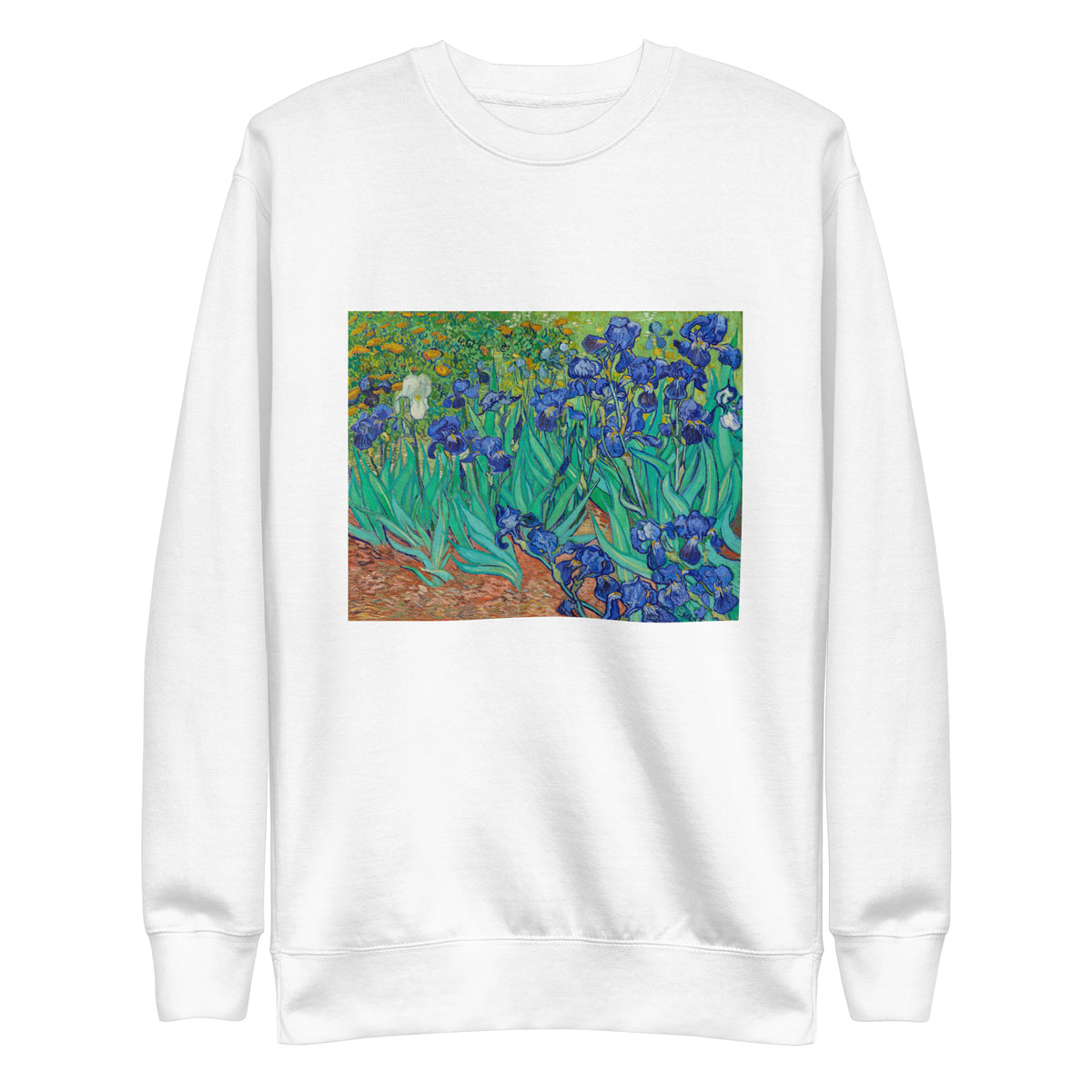 White Sweater Vincent Van Gogh S Irises Famous Painting Signature