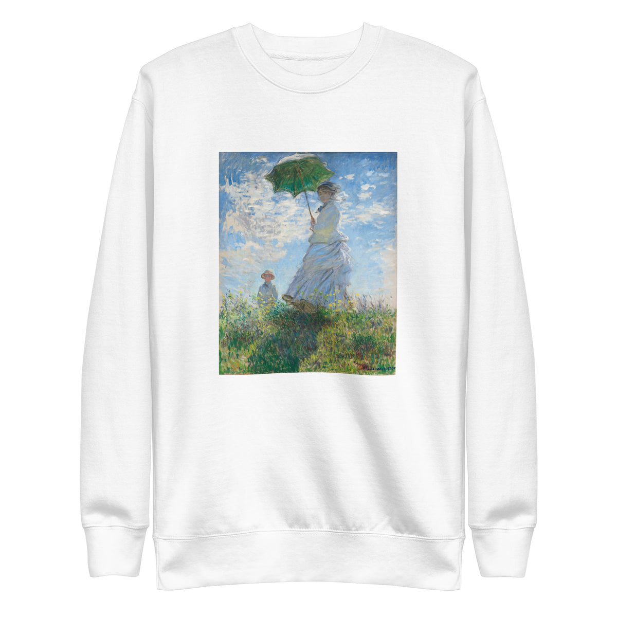 White Sweater Claude Monet S Madame Monet And Her Son Woman With A Parasol Famous Painting Signature
