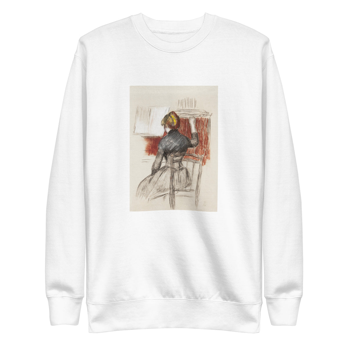 White Sweater Woman At A Piano Signature
