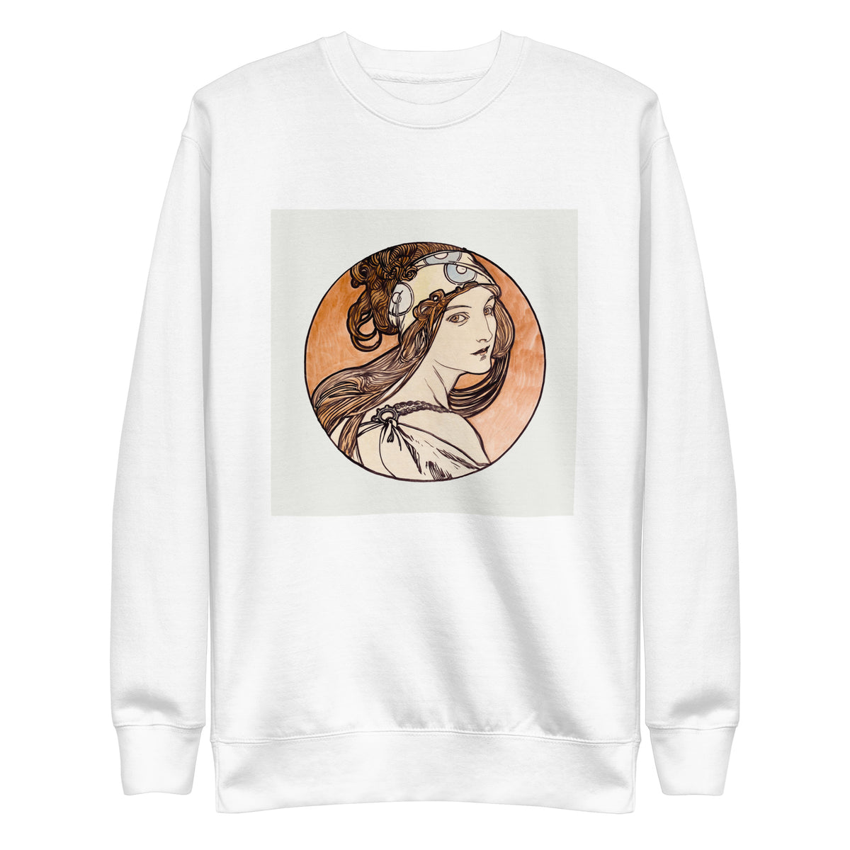 White Sweater Stained Glass Fouquet Mucha I Signature