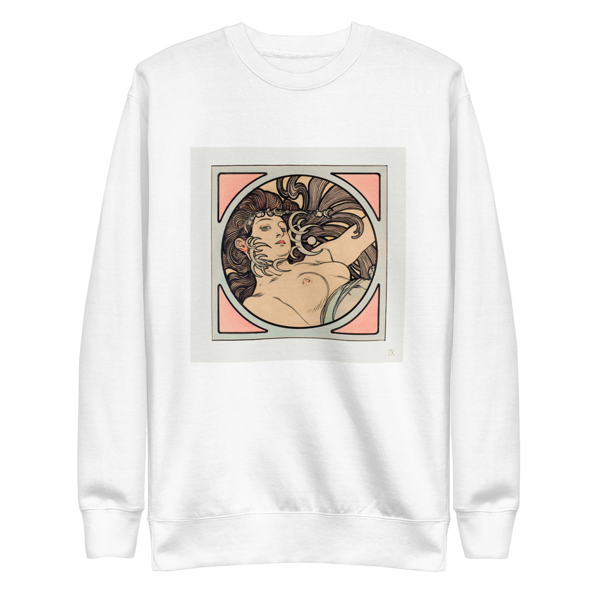 White Sweater Stained Glass Fouquet Mucha II Signature