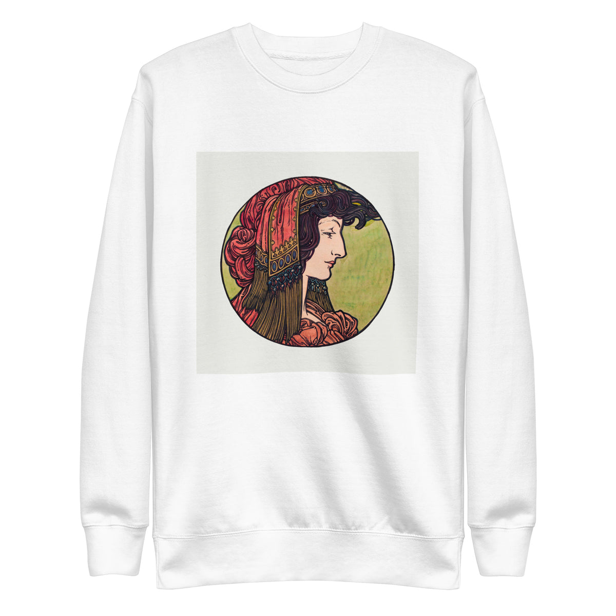 White Sweater Stained Glass Fouquet Mucha IV Signature