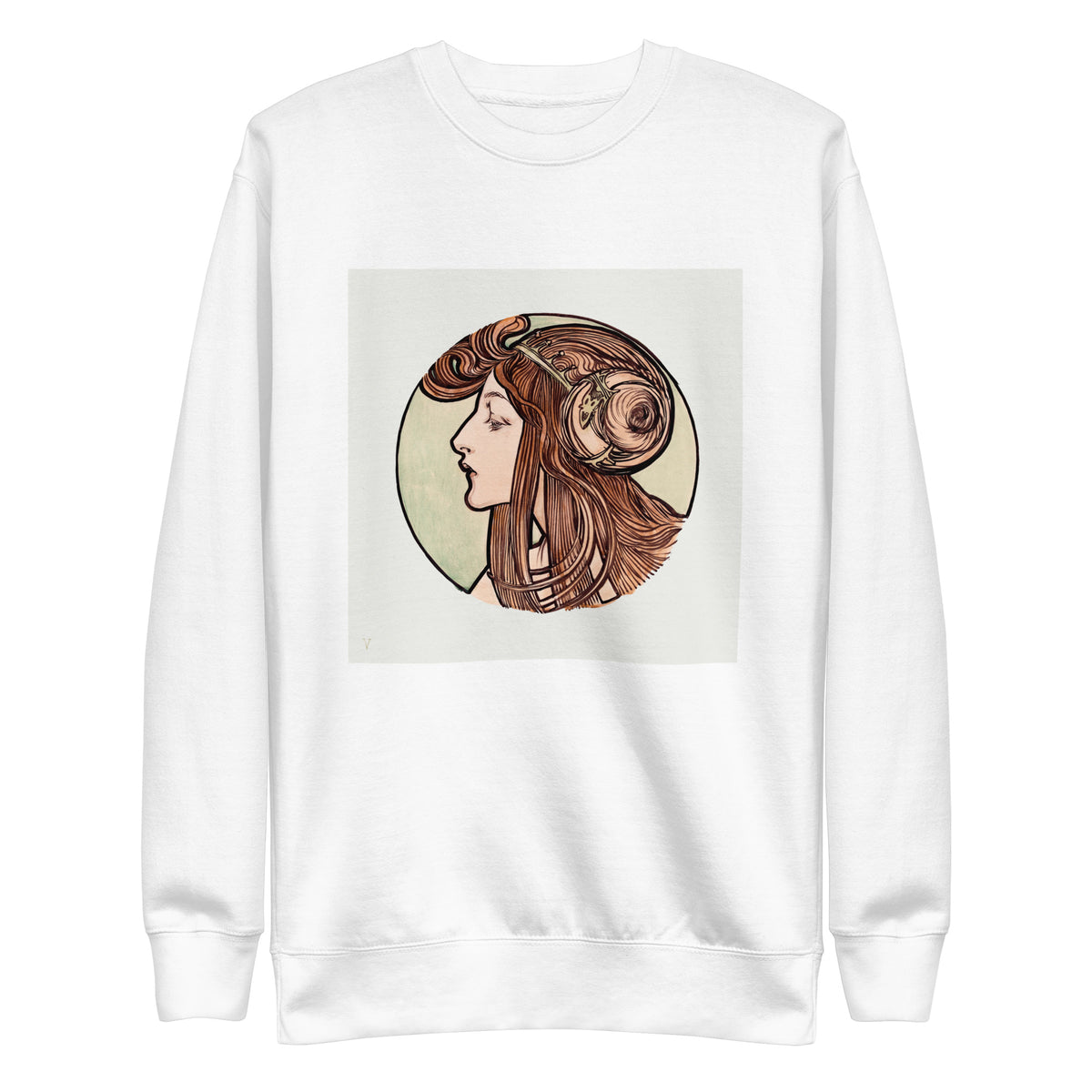 White Sweater Stained Glass Fouquet Mucha VII Signature