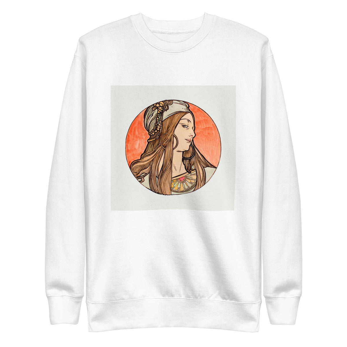 White Sweater Stained Glass Fouquet Mucha VIII Signature