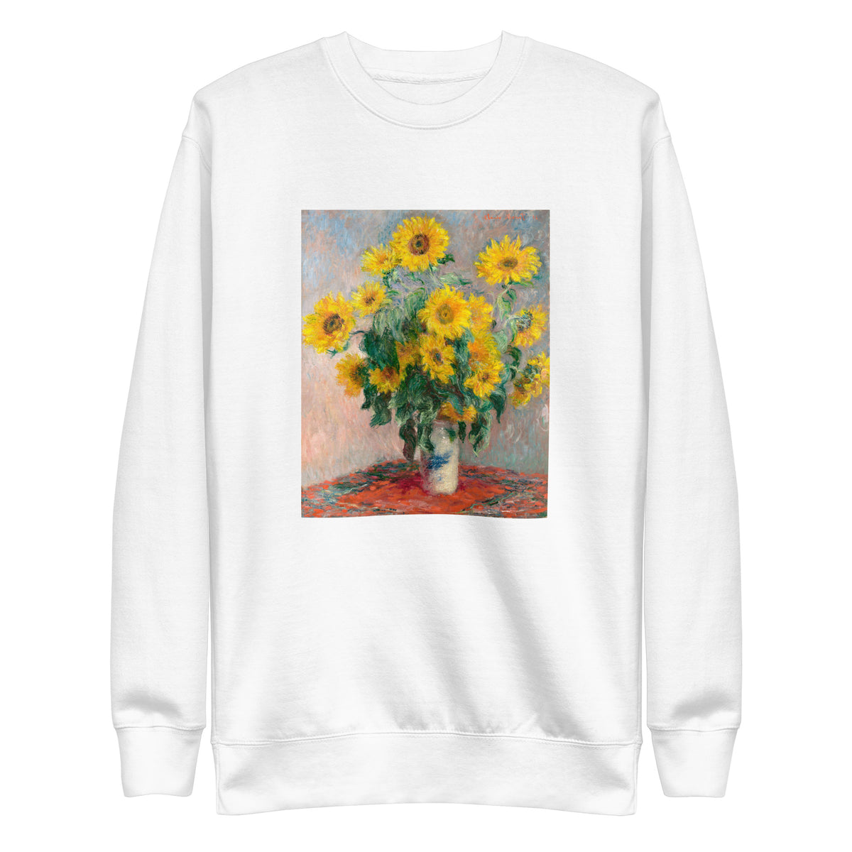 White Sweater Bouquet Of Sunflowers Signature