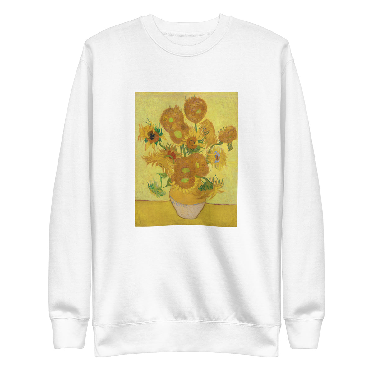 White Sweater Vincent Van Gogh S Sunflowers Famous Painting Signature