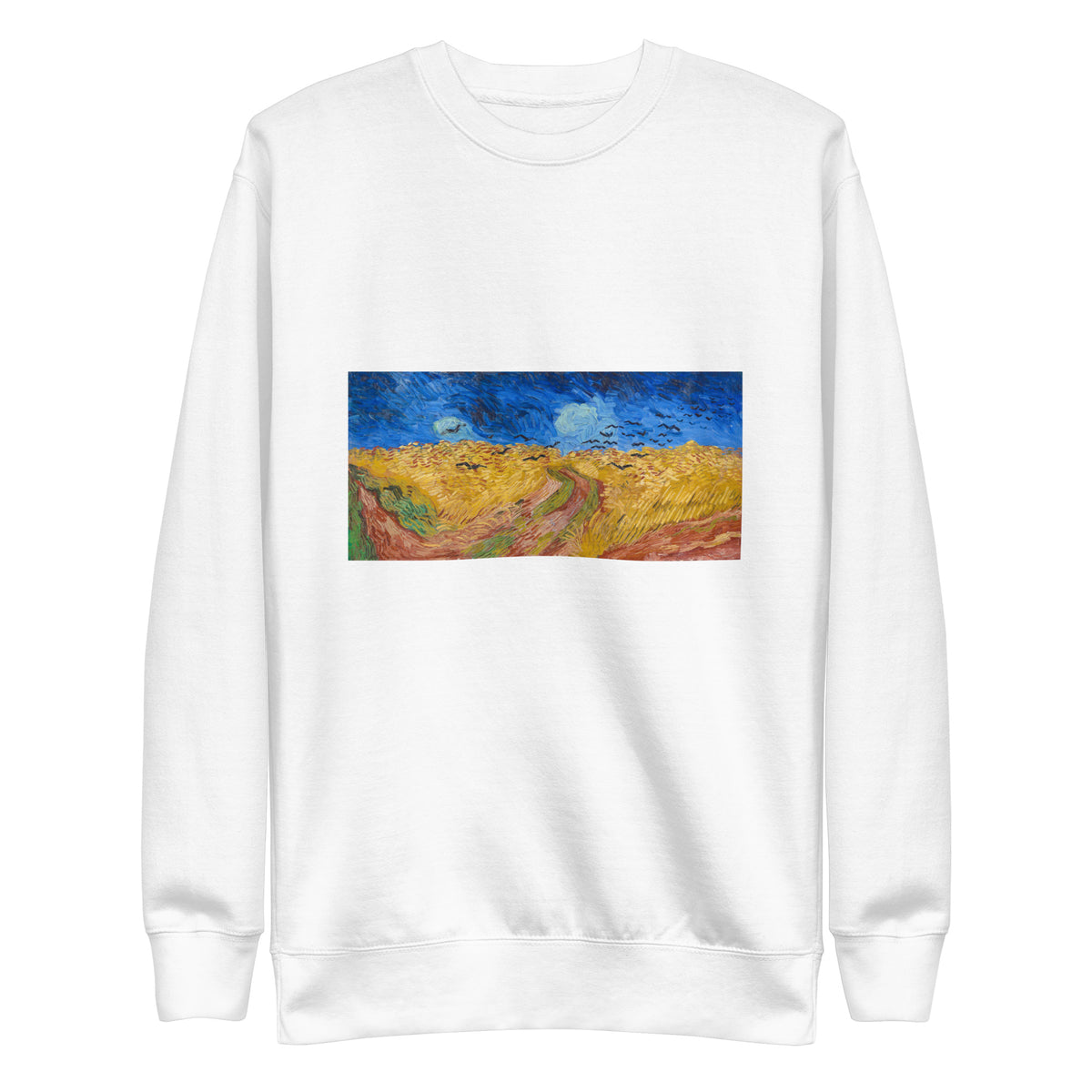 White Sweater Vincent Van Gogh S Wheatfield With Crows Famous Landscape Painting Signature